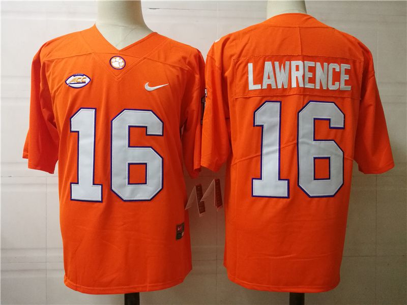 Men Clemson Tigers #16 Lawrence Orange Nike 2025 NCAA Jersey->ncaa teams->NCAA Jersey